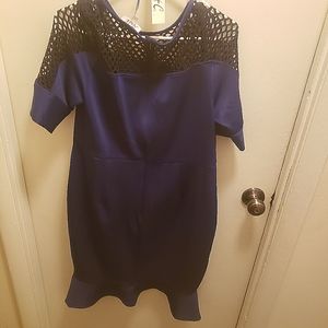 Monif C Navy and Black Spandex Dress